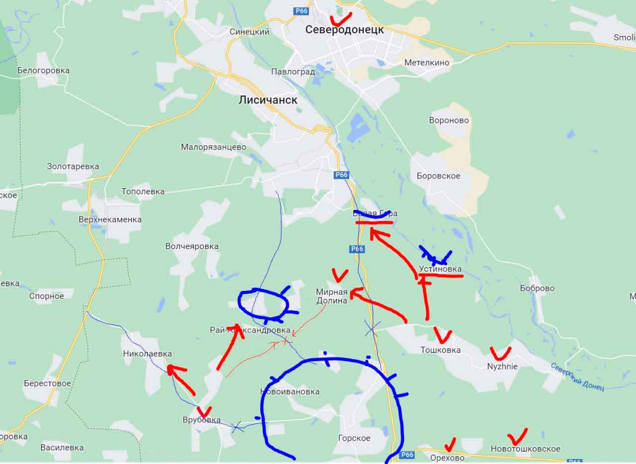 Карта боевых действий со спутника